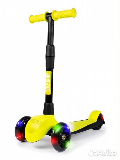 Самокат детский boss (светящиеся колеса) лимонный