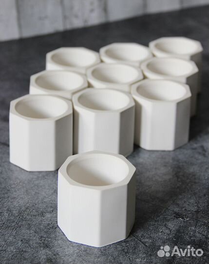 Гипсовые стаканы для свечей. 10 шт