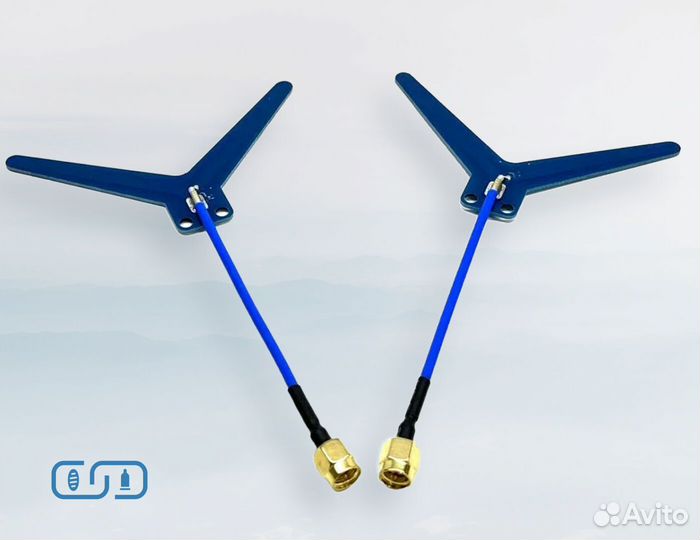 Антенна для fpv matek 1.2GHz, диполь рыбка