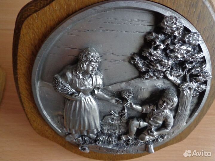 Оловянное панно. Времена года. Германия