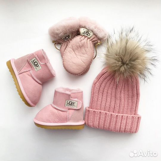 Шапка детская зимняя с натуральным помпоном