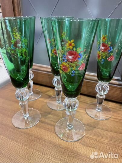 Фужеры Суздаль малахит. СССР
