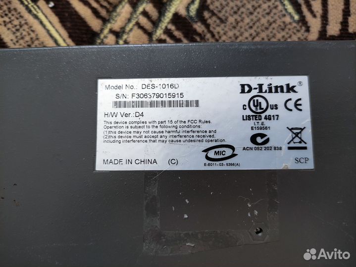 Интернет Коммутатор D-link DES-1016D на 16 портов