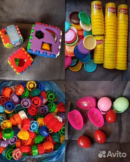 Кубики, крышки много фруто няня, баночки