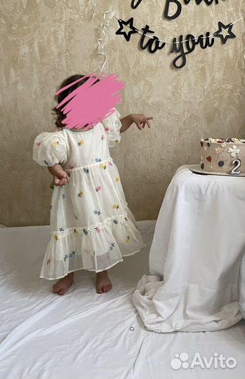 Платье для девочки 2-3 года,надевали 1раз