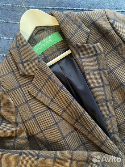 Пиджак benetton в клетку