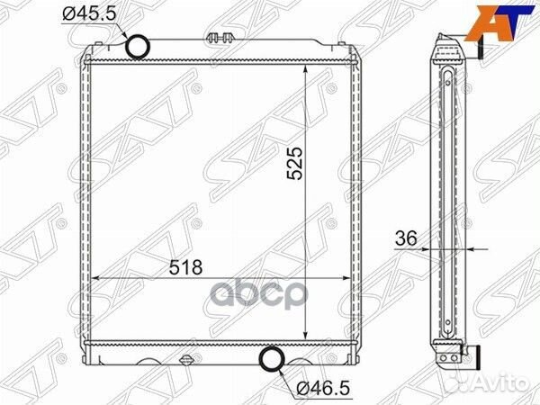 Радиатор mitsubishi canter 4M50 FE63D# 525 MM 99