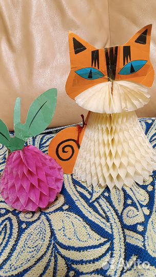 Бумажные новогодние игрушки-раскладушки СССР