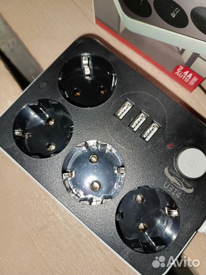 Удлинитель сетевой электрический 3 USB & 4 розетки