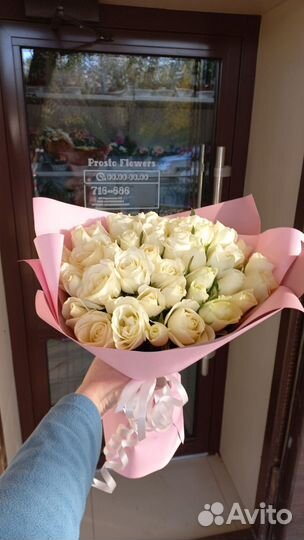Белая роза 25/55/101 Круглосуточно
