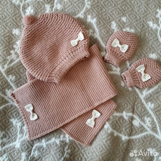 Комплект шапка, шарф, рукавички