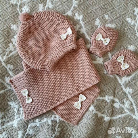 Комплект шапка, шарф, рукавички