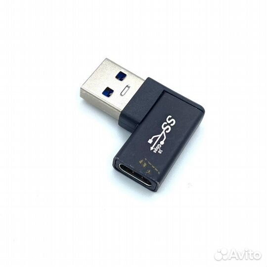 OTG-переходник, Type-C, USB 3.0, угловой, пластик