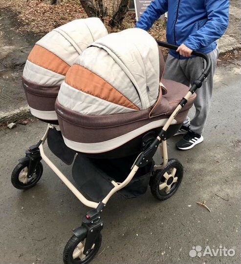 Коляска для двойни indigo duo 18