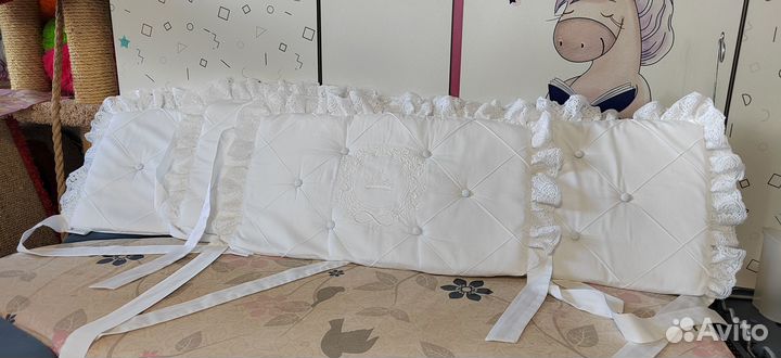 Бортики в кроватку KrisFi Облако 4 подушки