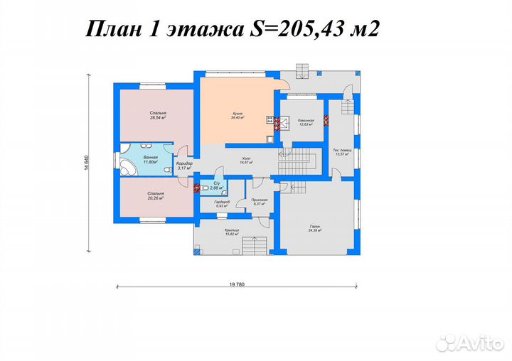 Проекты домов для ипотеки и строительства - 287 м2