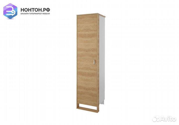 Шкаф однодверный Сити бело-серый / дуб небраска