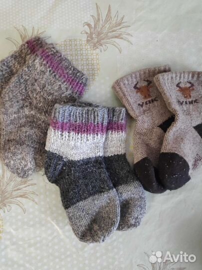 Носки шерстяные ребенку на год