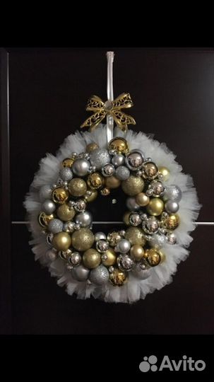 Новогодний венок. Декор. Ручная работа