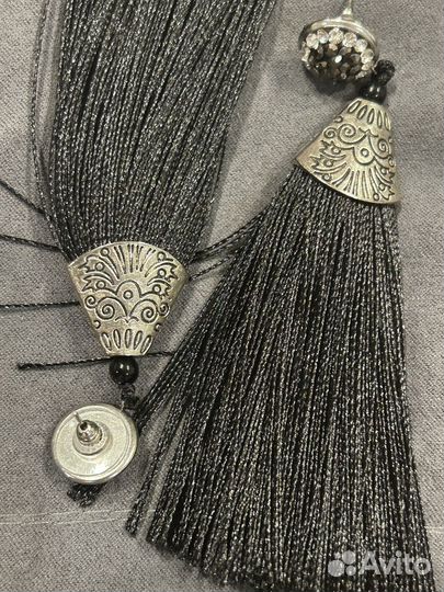 Серьги кисти стразы вечерние