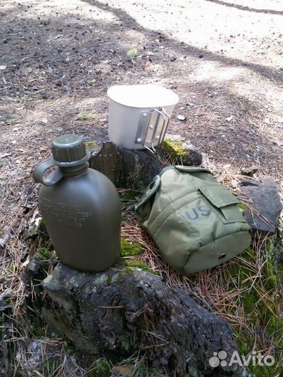 Фляга RUS. С кружкой. Разные цвета