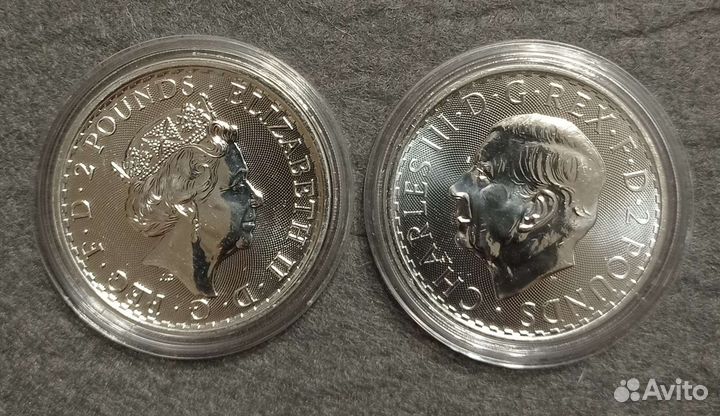 Монеты 2023 Британия Елизавета Карл Серебро