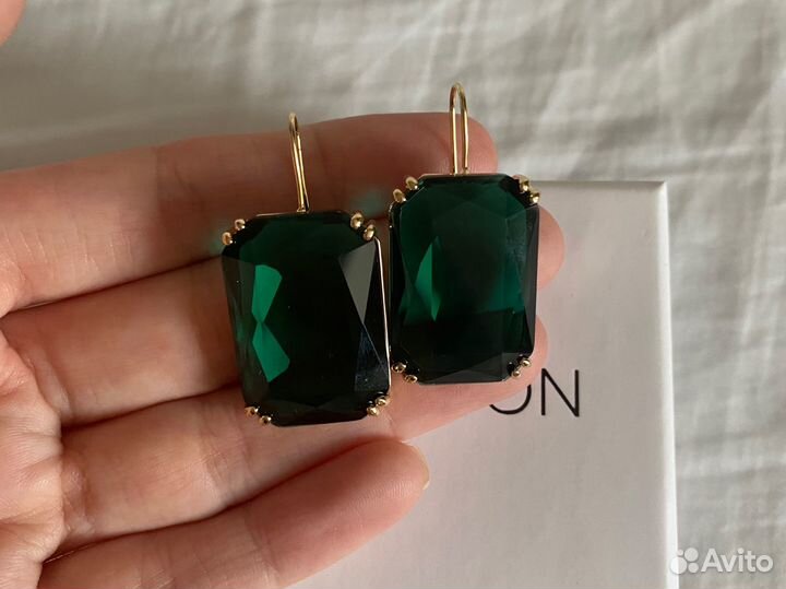 Серьги с кристаллами стиль poison drop