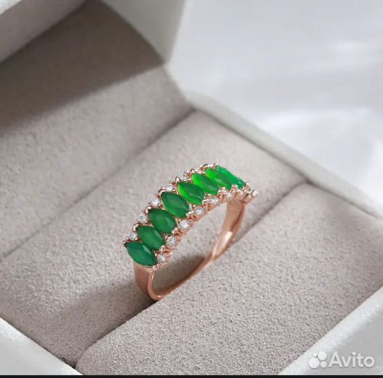 Позолоченные серьги и кольцо(17,18р.)
