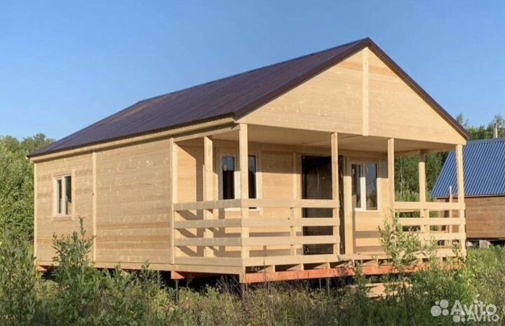 Каркасный дачный домик. 6х6