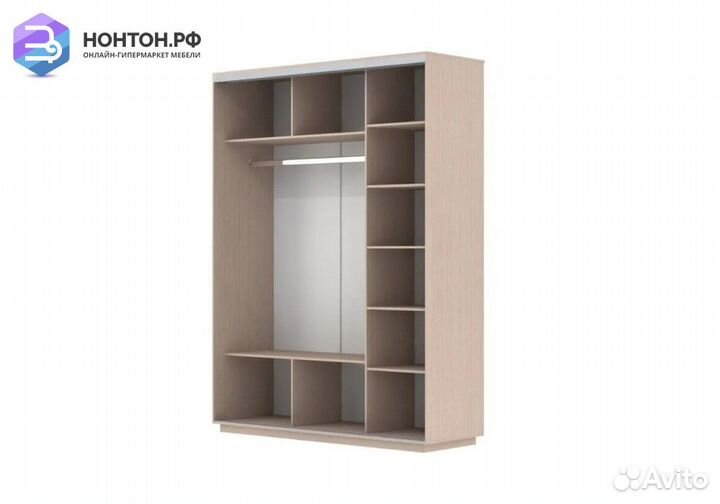 Шкаф-купе Нонтон 3-дверный дуб молочный / ночной Л