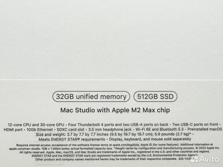 Mac Studio M2 Max 2023 Новый