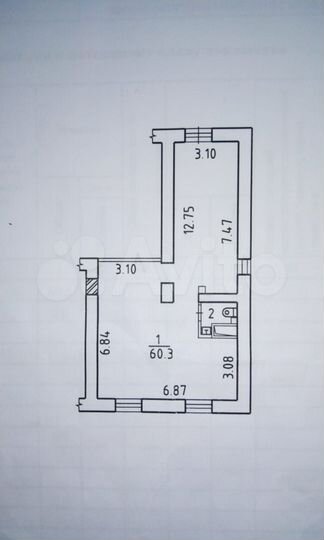 Торговое на Б.Хмельницкого, 1 этаж, 62 м2, отд.вхо