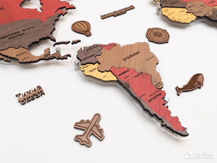 Необычная карта мира из дерева Оренбург