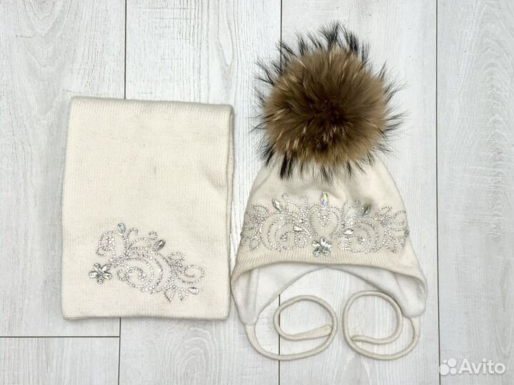 Детский комплект шапка с шарфом