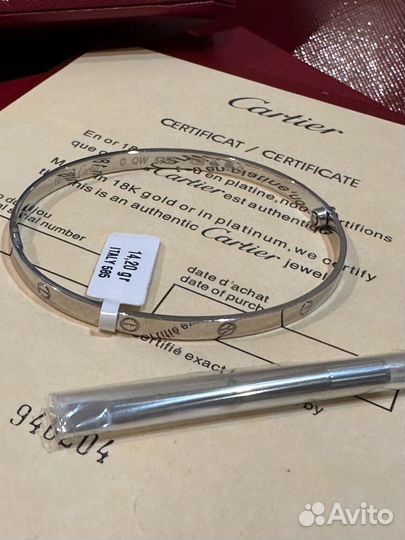 Золотой браслет Cartier Love 585 пробы 19 р