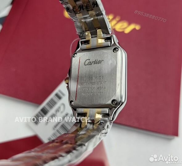 Часы Cartier мини 22 мм сапфир инкрустация комбини