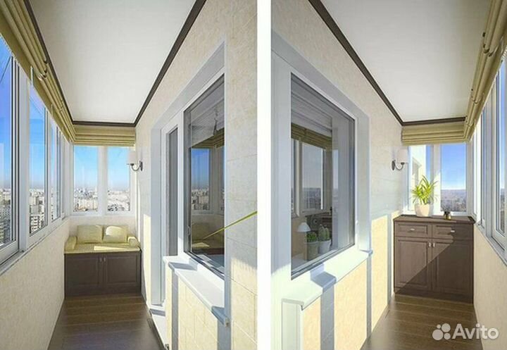 Остекление балконов. Отделка лоджии