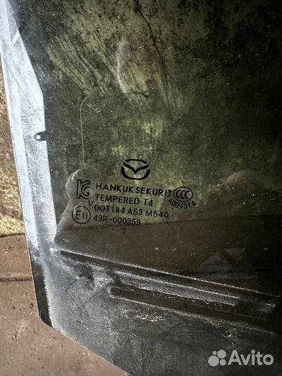Заднее правое стекло мазда 3 2014 года бм