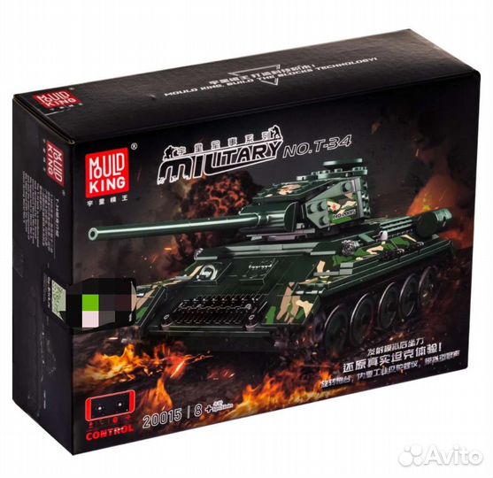 Танк т34 конструктор с пультом ду совместим с Lego