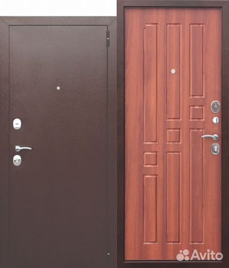 Дверь входная Гарда 8мм Рустикальный дуб, Белый яс