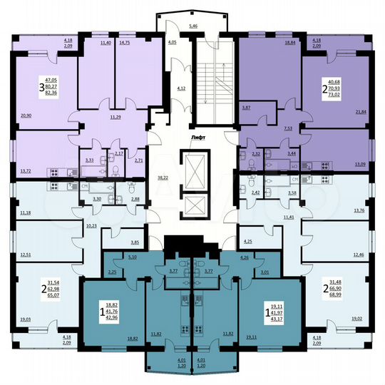 3-к. квартира, 82,4 м², 13/16 эт.
