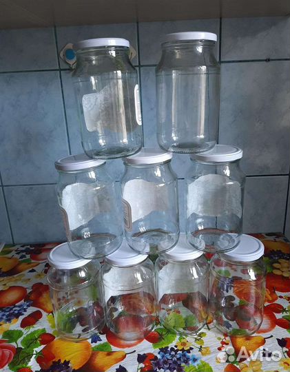 Банки стеклянные 1 литр с крышкой