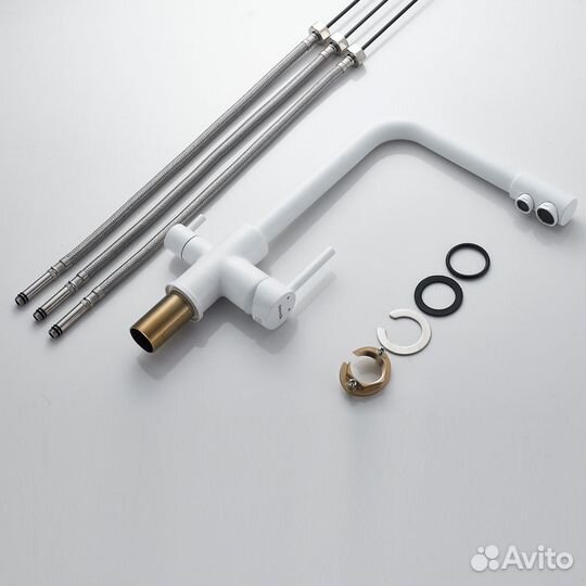 Кухонный смеситель фильтр белый Shevanik S328C