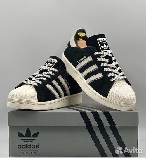 Adidas Superstar черные оригинал качество