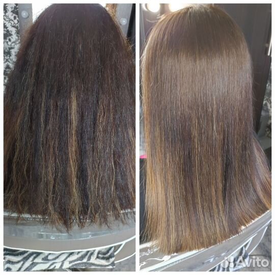 Кератиновое выпрямление волос