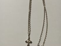 Серебряная цепочка с крестиком 925 проба
