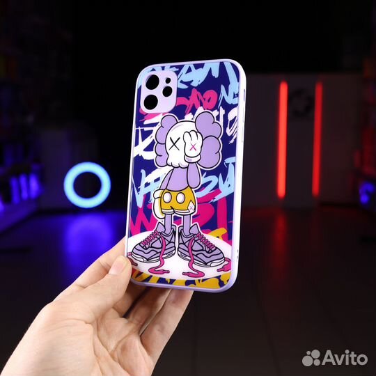 Стеклянные чехлы с принтом на все модели iPhone