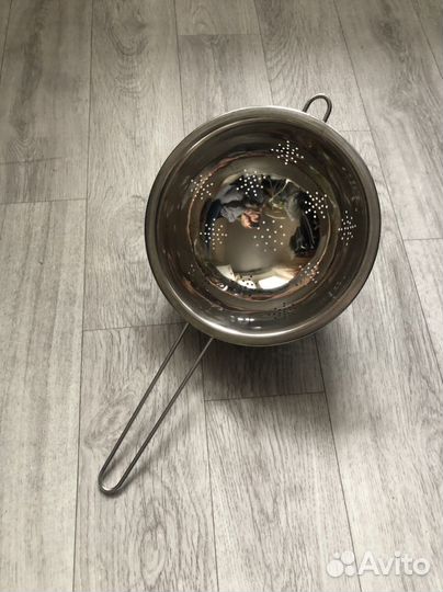 Дуршлаг с ручкой из нержавеющей стали диаметр 22