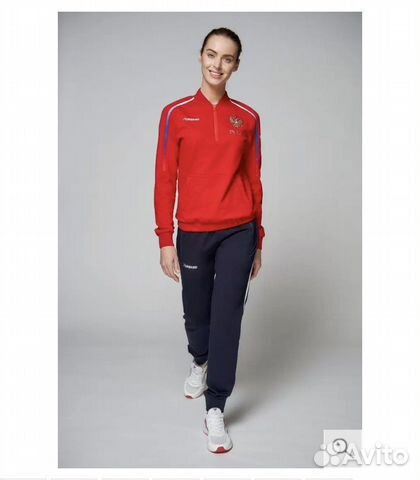 Костюм тренировочный женский (красный/голубой)