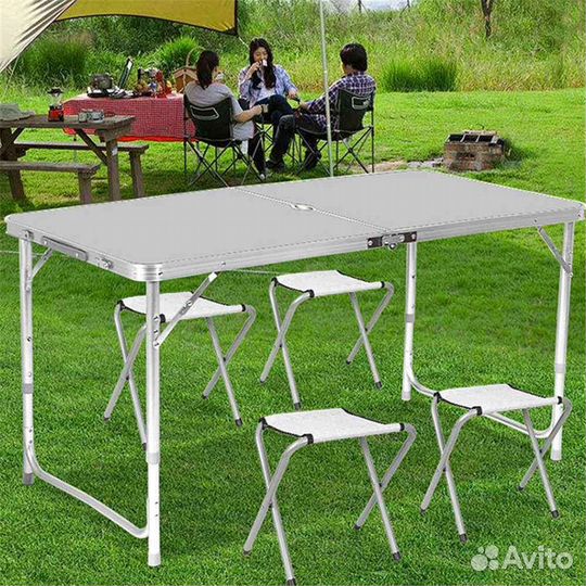 Стол с 4мя Стульями/ Складной Набор в Кейсе